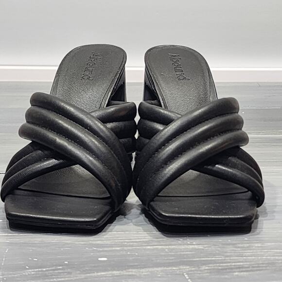 Abound Pearl Sandals Criss Cross Straps Square Toe Size 6 Black - Picture 7 of 12